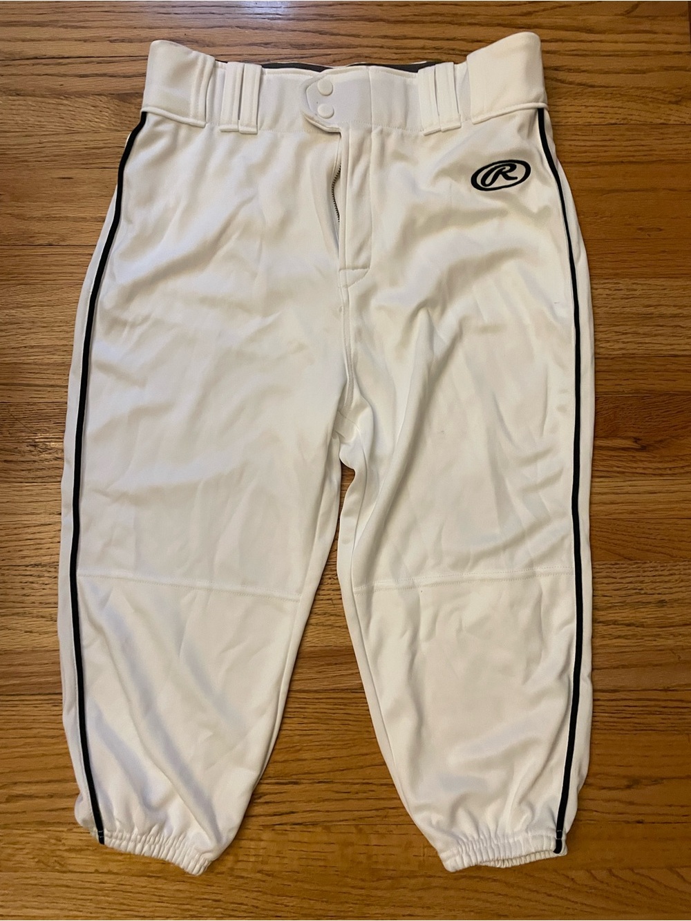 Rawlings White Baseball Pants with Black Piping (knickers)
